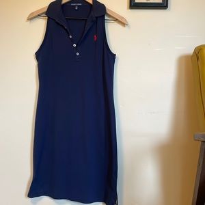 Ralph Lauren Navy razor back, collard cotton dress
